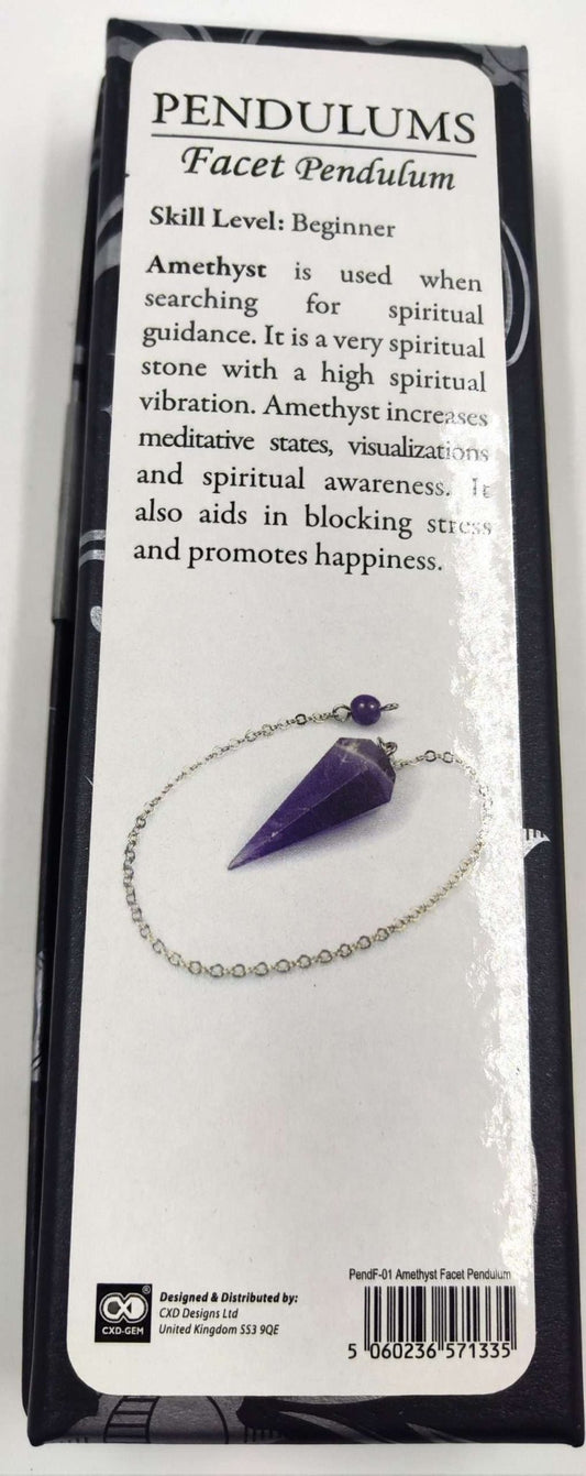 Facet Pendulum Amethyst - MarshallsHealthShop