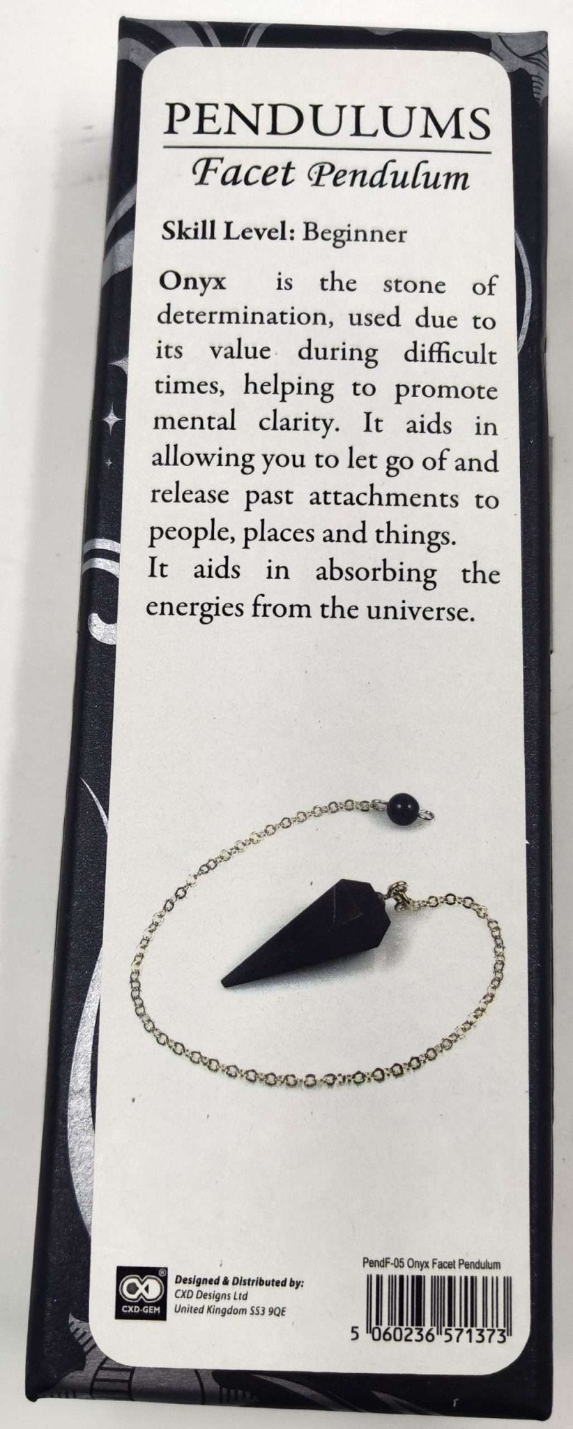 Facet Pendulum Black Onyx - MarshallsHealthShop