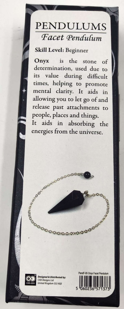 Facet Pendulum Black Onyx - MarshallsHealthShop