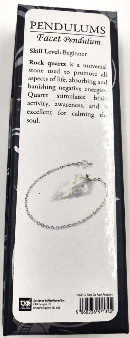Facet Pendulum Clear Quartz - MarshallsHealthShop