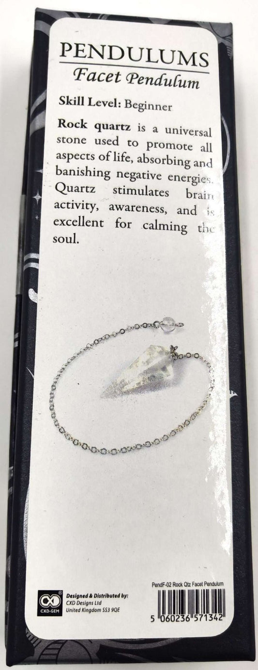 Facet Pendulum Clear Quartz - MarshallsHealthShop
