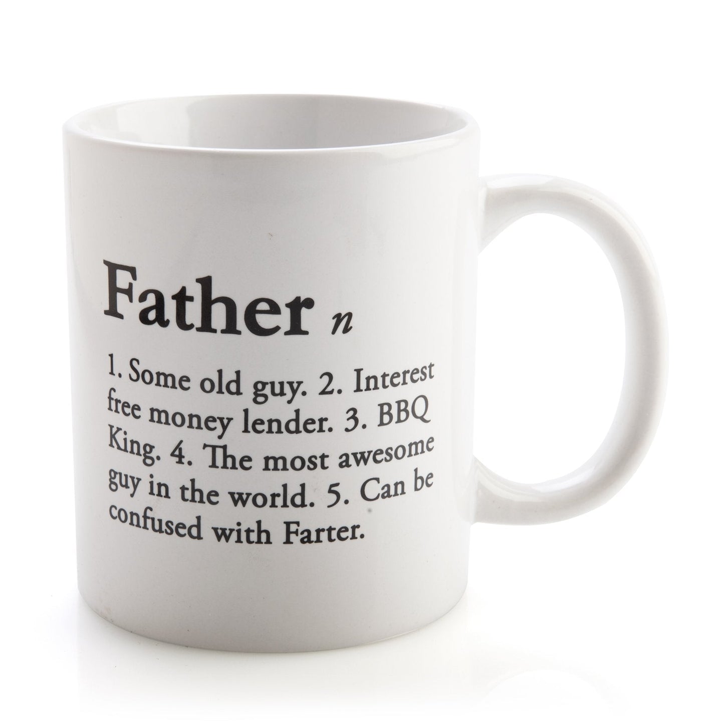 Father Definition Coffee Mug

The perfect gift to show dad that he’s the perfect mix of awesome and embarrassing
Classy but a little bit cheeky, just like dad
High quality ceramic coffee mug

8(L) x 8(W) x 9.50 (H) cm

1st Stop, Marshall's Health Shop, Gift Shop!

SKU: RO-COM/FD
