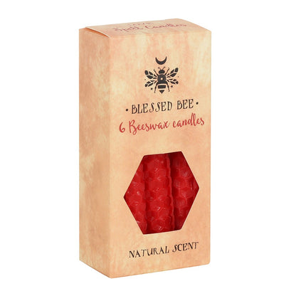 Spell Candles Red Beeswax Blessed Bee "Love & Courage"