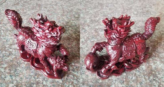 Feng Shui Lions Pair Red - 1st Stop Marshall's Health Shop, Gift Shop! - Heath and Natural Therapy New Brighton Christchurch - Naturopath