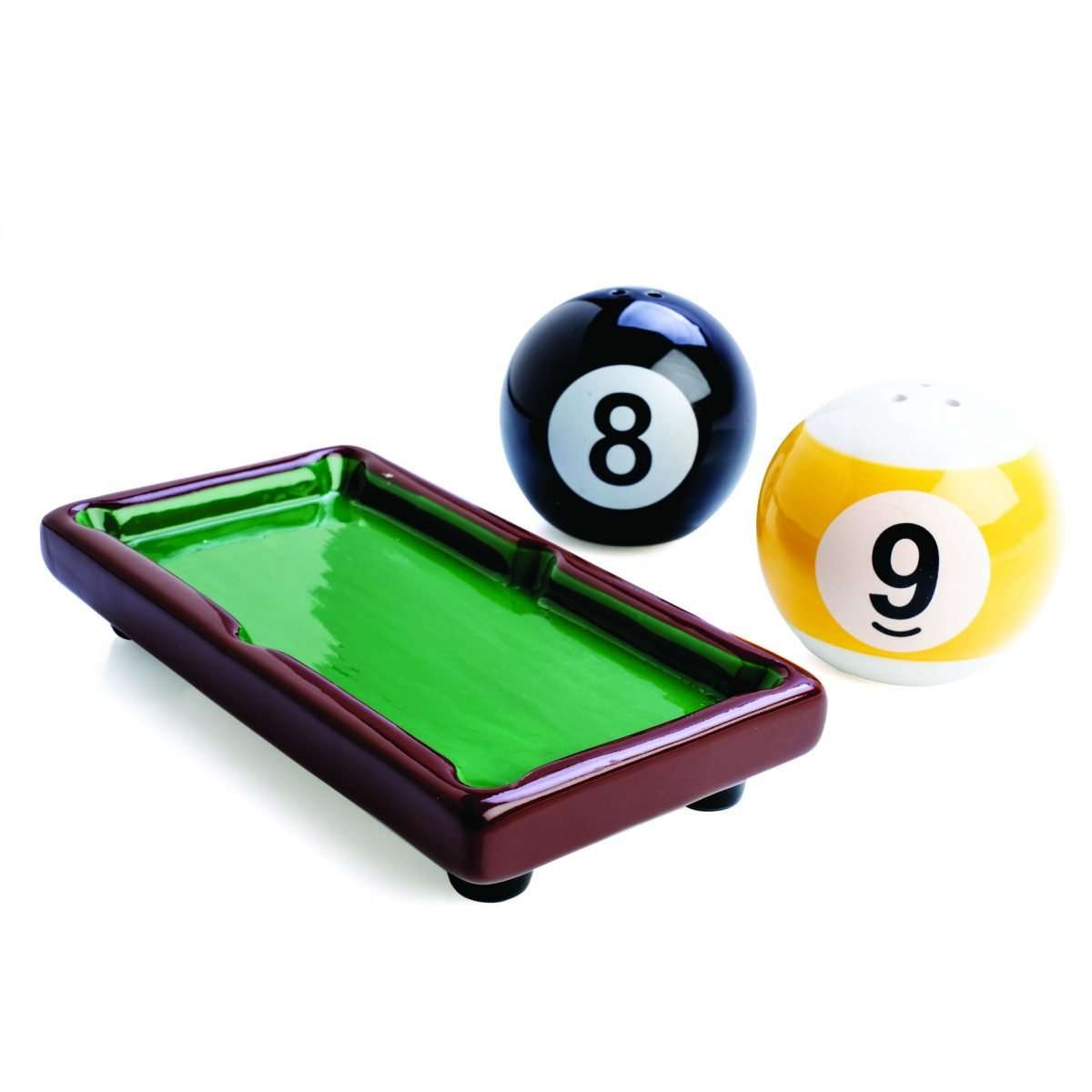Flavour Mates 8 Ball Pool Salt & Pepper Set - 1st Stop Marshall's Health Shop, Gift Shop! - Heath and Natural Therapy New Brighton Christchurch - Naturopath