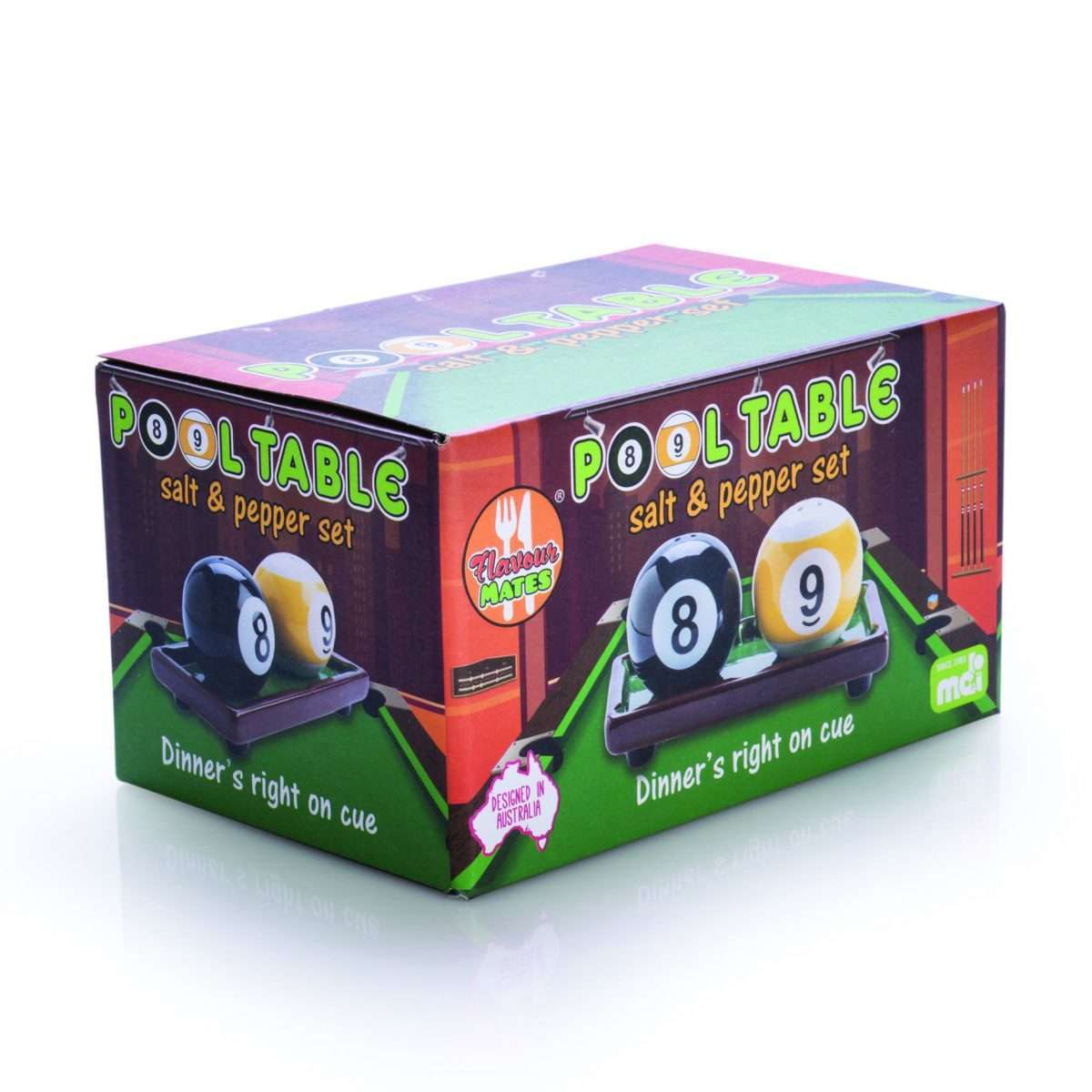 Flavour Mates 8 Ball Pool Salt & Pepper Set - 1st Stop Marshall's Health Shop, Gift Shop! - Heath and Natural Therapy New Brighton Christchurch - Naturopath