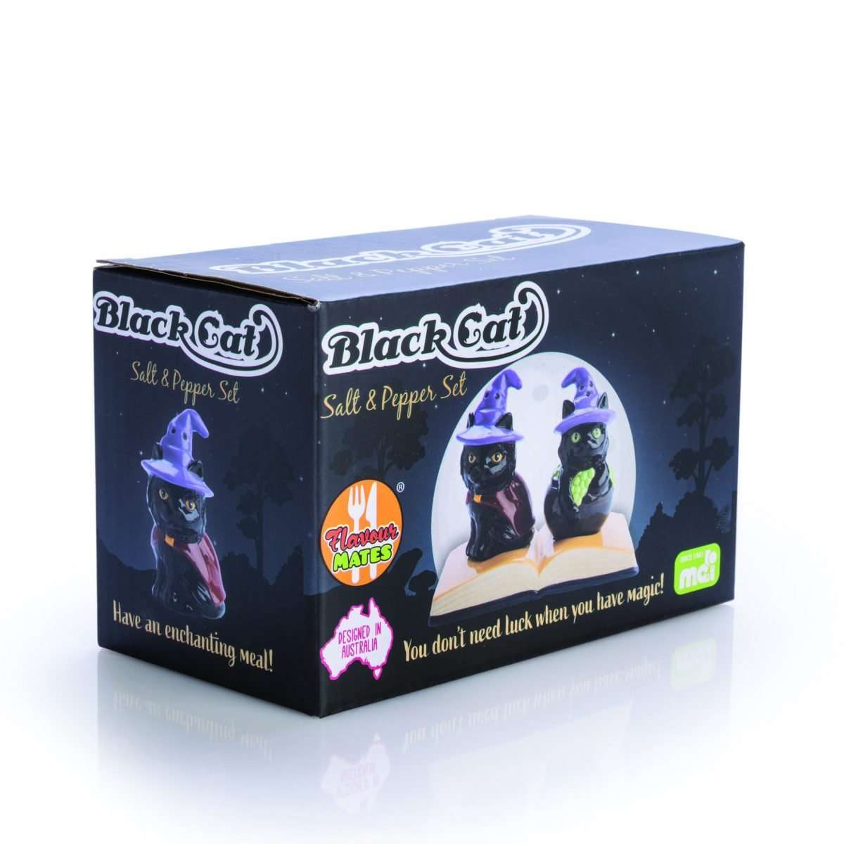 Flavour Mates Black Cats Salt & Pepper Set - 1st Stop Marshall's Health Shop, Gift Shop! - Heath and Natural Therapy New Brighton Christchurch - Naturopath