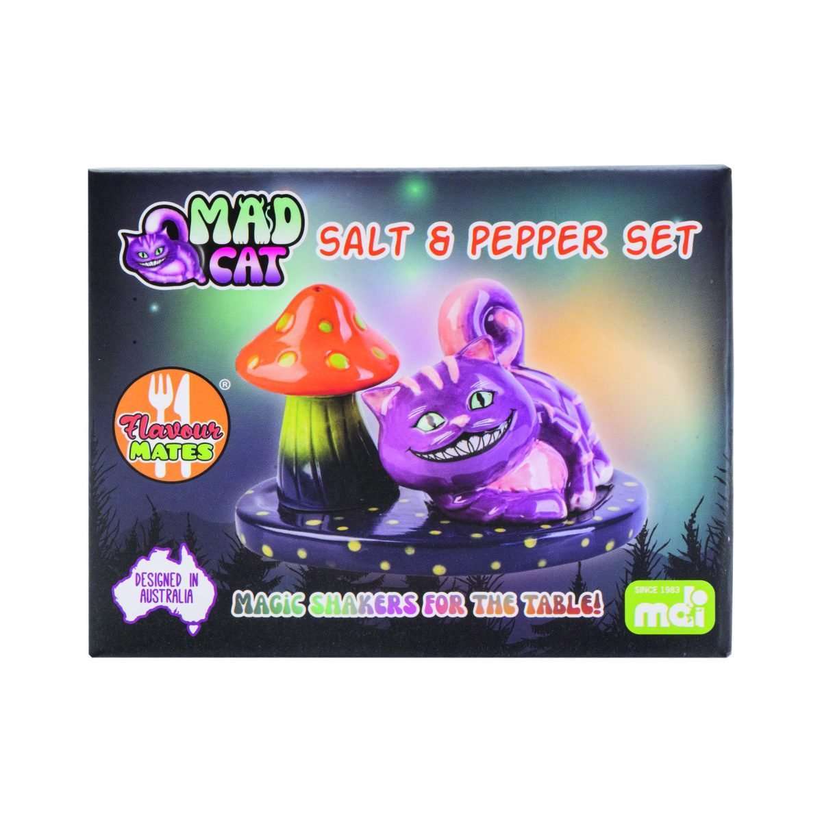 Flavour Mates Mad Cat Salt & Pepper Set - 1st Stop Marshall's Health Shop, Gift Shop! - Heath and Natural Therapy New Brighton Christchurch - Naturopath
