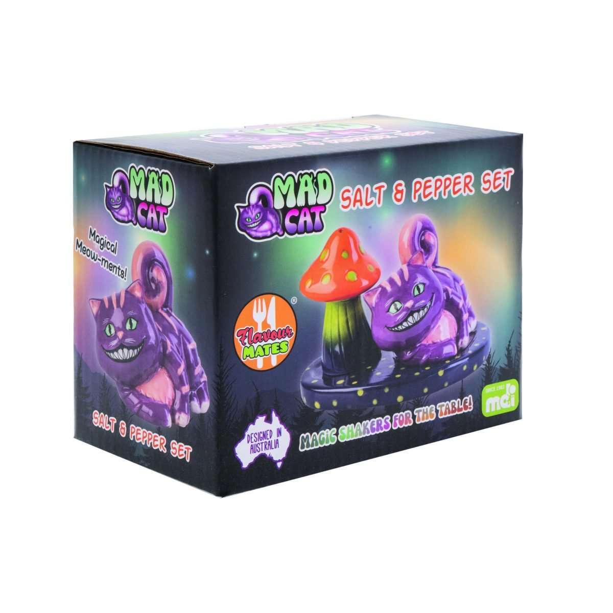 Flavour Mates Mad Cat Salt & Pepper Set - 1st Stop Marshall's Health Shop, Gift Shop! - Heath and Natural Therapy New Brighton Christchurch - Naturopath