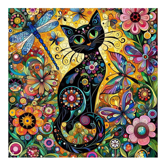 Floral Black Cat Ceramic Trivet - MarshallsHealthShop