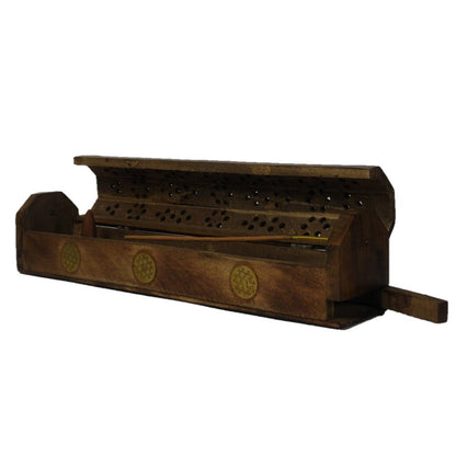 Flower Of Life Box Incense Burner 12 inch - MarshallsHealthShop