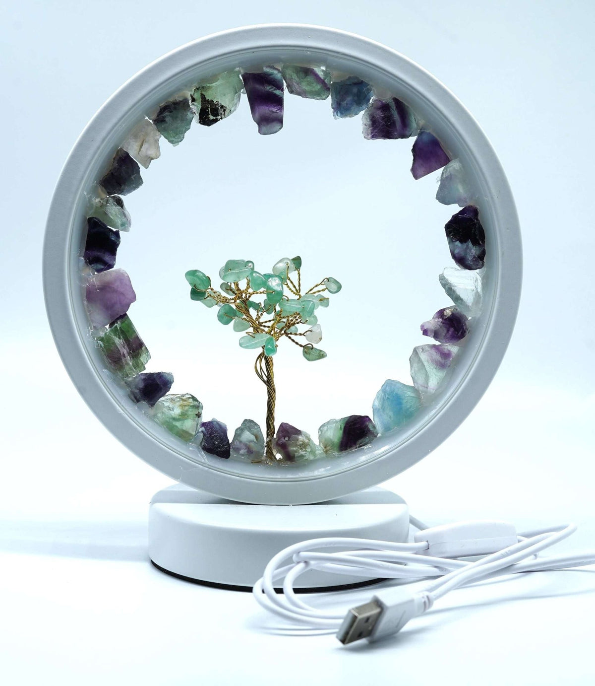 Fluorite LED USB Lamp Gemstone/Tree - 1st Stop Marshall's Health Shop, Gift Shop! - Heath and Natural Therapy New Brighton Christchurch - Naturopath