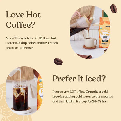 Four Sigmatic Organic Ground Coffee 340g - Focus (Dark) - MarshallsHealthShop