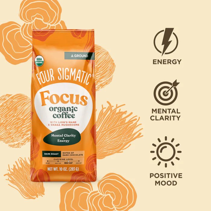 Four Sigmatic Organic Ground Coffee 340g - Focus (Dark) - MarshallsHealthShop