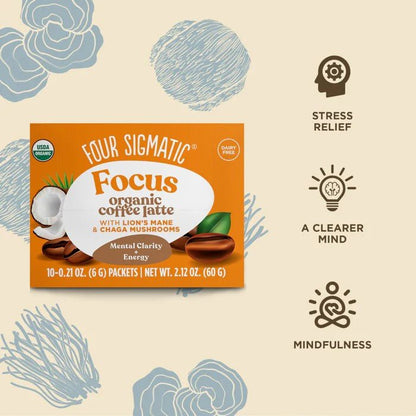 Four Sigmatic Organic Instant Coffee 10pk - Focus - MarshallsHealthShop