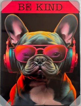 Framed PVC Pop Art Bulldog 30x40cm# - 1st Stop Marshall's Health Shop, Gift Shop! - Heath and Natural Therapy New Brighton Christchurch - Naturopath#