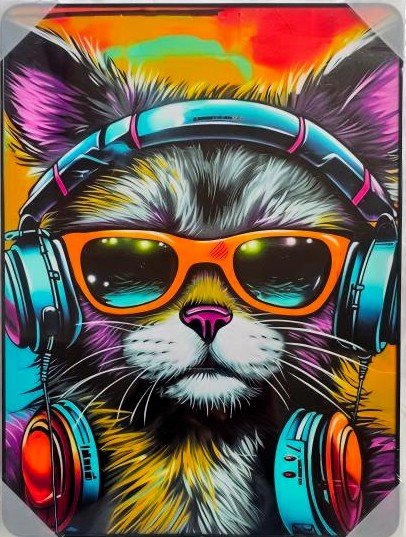 Framed PVC Pop Art Cool Cat 30x40cm# - 1st Stop Marshall's Health Shop, Gift Shop! - Heath and Natural Therapy New Brighton Christchurch - Naturopath#
