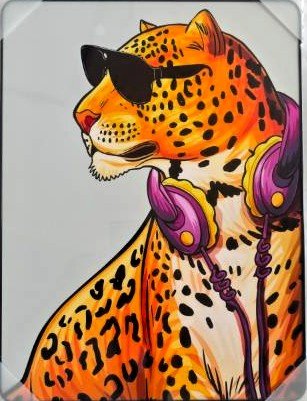 Framed PVC Pop Art Leopard 30x40cm# - 1st Stop Marshall's Health Shop, Gift Shop! - Heath and Natural Therapy New Brighton Christchurch - Naturopath#