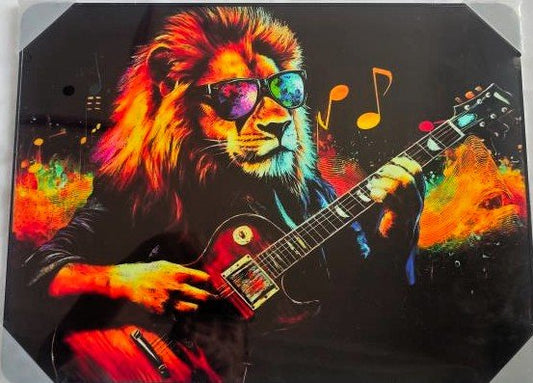 Framed PVC Pop Art Lion 30x40cm# - 1st Stop Marshall's Health Shop, Gift Shop! - Heath and Natural Therapy New Brighton Christchurch - Naturopath#