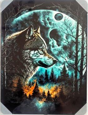 Framed PVC Pop Art Wolf Moon 30x40cm# - 1st Stop Marshall's Health Shop, Gift Shop! - Heath and Natural Therapy New Brighton Christchurch - Naturopath#