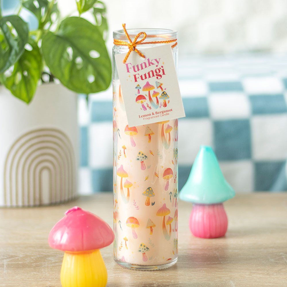 Funky Fungi Mushroom Print Tube Candle

Fill your home with the scent of lemon and bergamot with this tube candle featuring a colourful mushroom design. With an approximate burn time of 70 hours, this candle adds a trendy and fun touch to any home decor. After the candle has been used, the glass jar is perfect for repurposing and holding flowers. Part of the Funky Fungi range of groovy mushroom gifts and decor.

H:21 x W:5.5 x D:5.5 cm

1st Stop, Marshall's Health Shop, Gift Shop!

SKU: SDFF13825