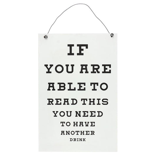 Garden Bar Eye Chart Hanging Sign - MarshallsHealthShop