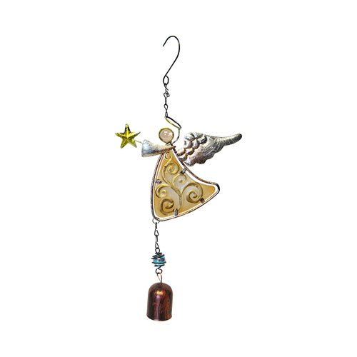 Garden Glass Angel Bell (Yellow)# - 1st Stop Marshall's Health Shop, Gift Shop! - Heath and Natural Therapy New Brighton Christchurch - Naturopath#