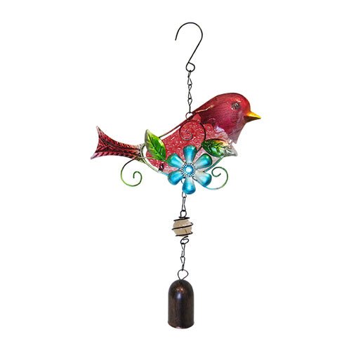 Garden Glass BirdBell (Red)# - 1st Stop Marshall's Health Shop, Gift Shop! - Heath and Natural Therapy New Brighton Christchurch - Naturopath#