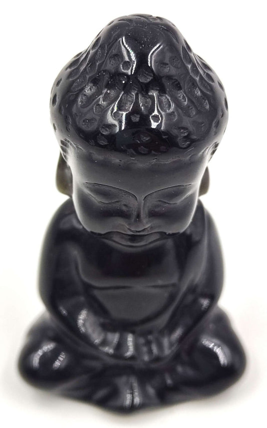 Gemstone Buddha Black Obsidian - MarshallsHealthShop