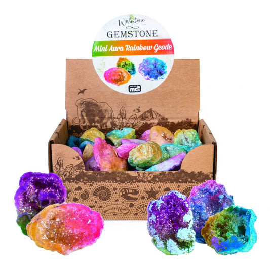 Gemstone Mini Rainbow Aura Geode - MarshallsHealthShop