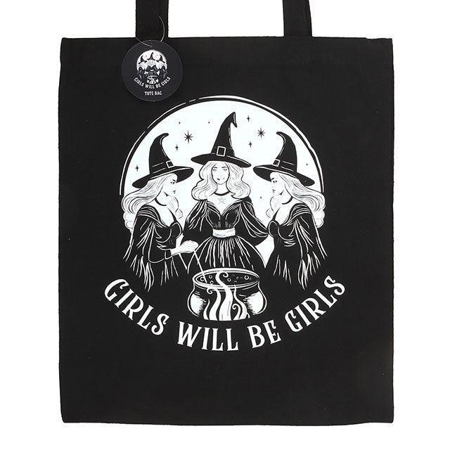 Girls Will Be Girls Witchy Polycotton Tote Bag - MarshallsHealthShop