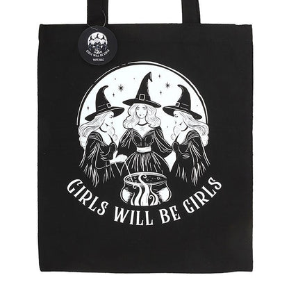Girls Will Be Girls Witchy Polycotton Tote Bag - MarshallsHealthShop