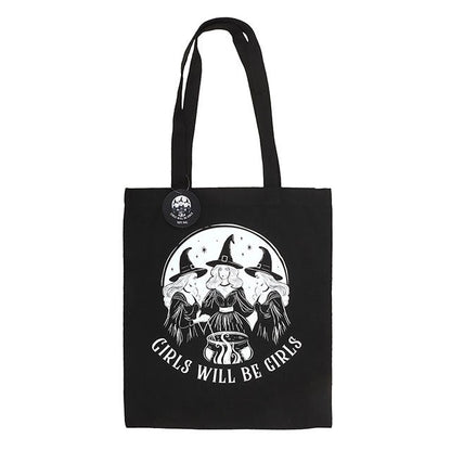 Girls Will Be Girls Witchy Polycotton Tote Bag - MarshallsHealthShop