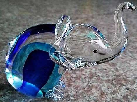 Glass Ornament Elephant - 1st Stop Marshall's Health Shop, Gift Shop! - Heath and Natural Therapy New Brighton Christchurch - Naturopath
