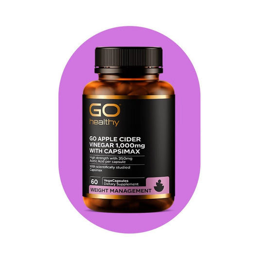 GO Apple Cider Vinegar 1,000mg with CapsiMax 60 VegeCaps - 1st Stop Marshall's Health Shop, Gift Shop! - Heath and Natural Therapy New Brighton Christchurch - Naturopath