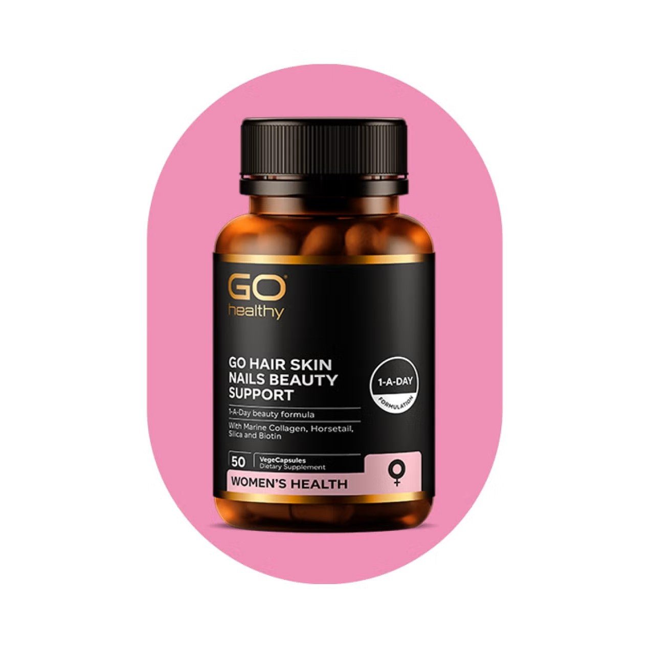 GO Hair Skin Nails Beauty Support 1-A-Day 100 VegeCaps - 1st Stop Marshall's Health Shop, Gift Shop! - Heath and Natural Therapy New Brighton Christchurch - Naturopath