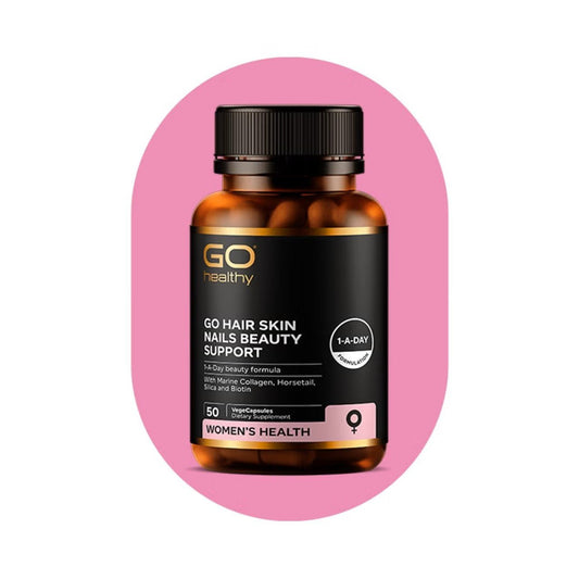 GO Hair Skin Nails Beauty Support 1-A-Day 100 VegeCaps - 1st Stop Marshall's Health Shop, Gift Shop! - Heath and Natural Therapy New Brighton Christchurch - Naturopath