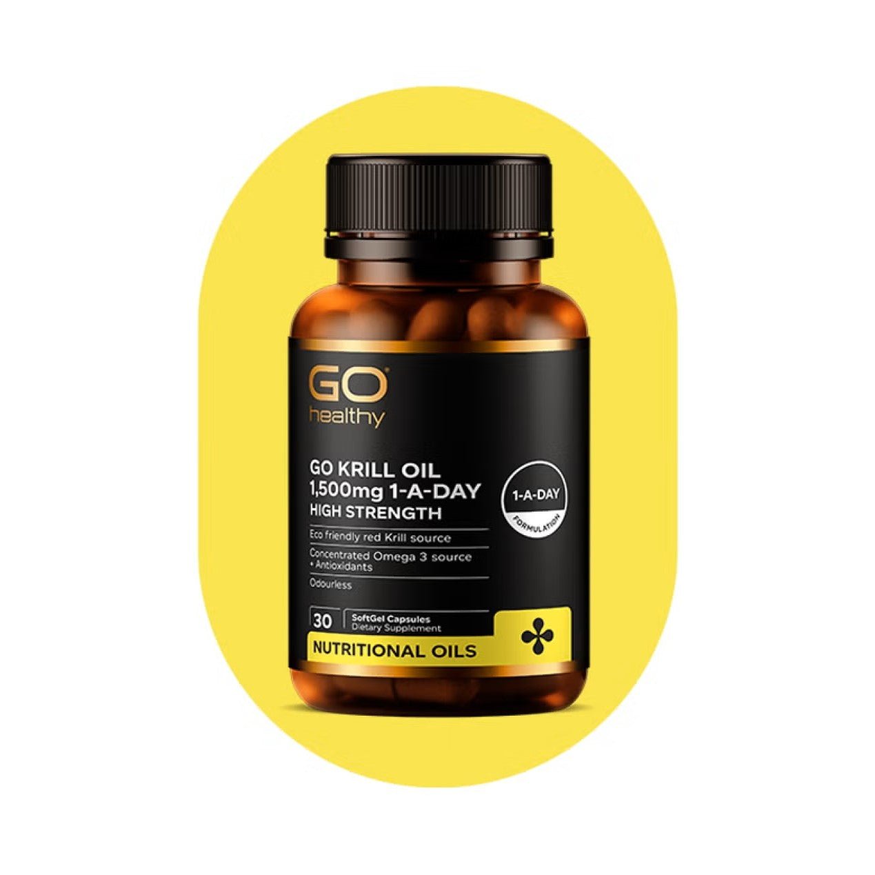 GO Krill Oil 1,500MG 1-A-Day Super Strength 60 SoftGels - 1st Stop Marshall's Health Shop, Gift Shop! - Heath and Natural Therapy New Brighton Christchurch - Naturopath