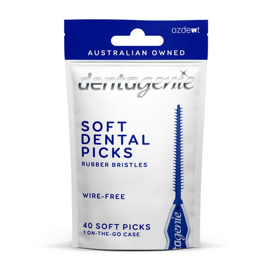 GO2 Dentagenie Sft Dental Picks 40pk - 1st Stop Marshall's Health Shop, Gift Shop! - Heath and Natural Therapy New Brighton Christchurch - Naturopath