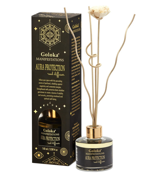 Goloka Aura Protection Patchouli Black Obsidian Reed Diffuser - 1st Stop Marshall's Health Shop, Gift Shop! - Heath and Natural Therapy New Brighton Christchurch - Naturopath
