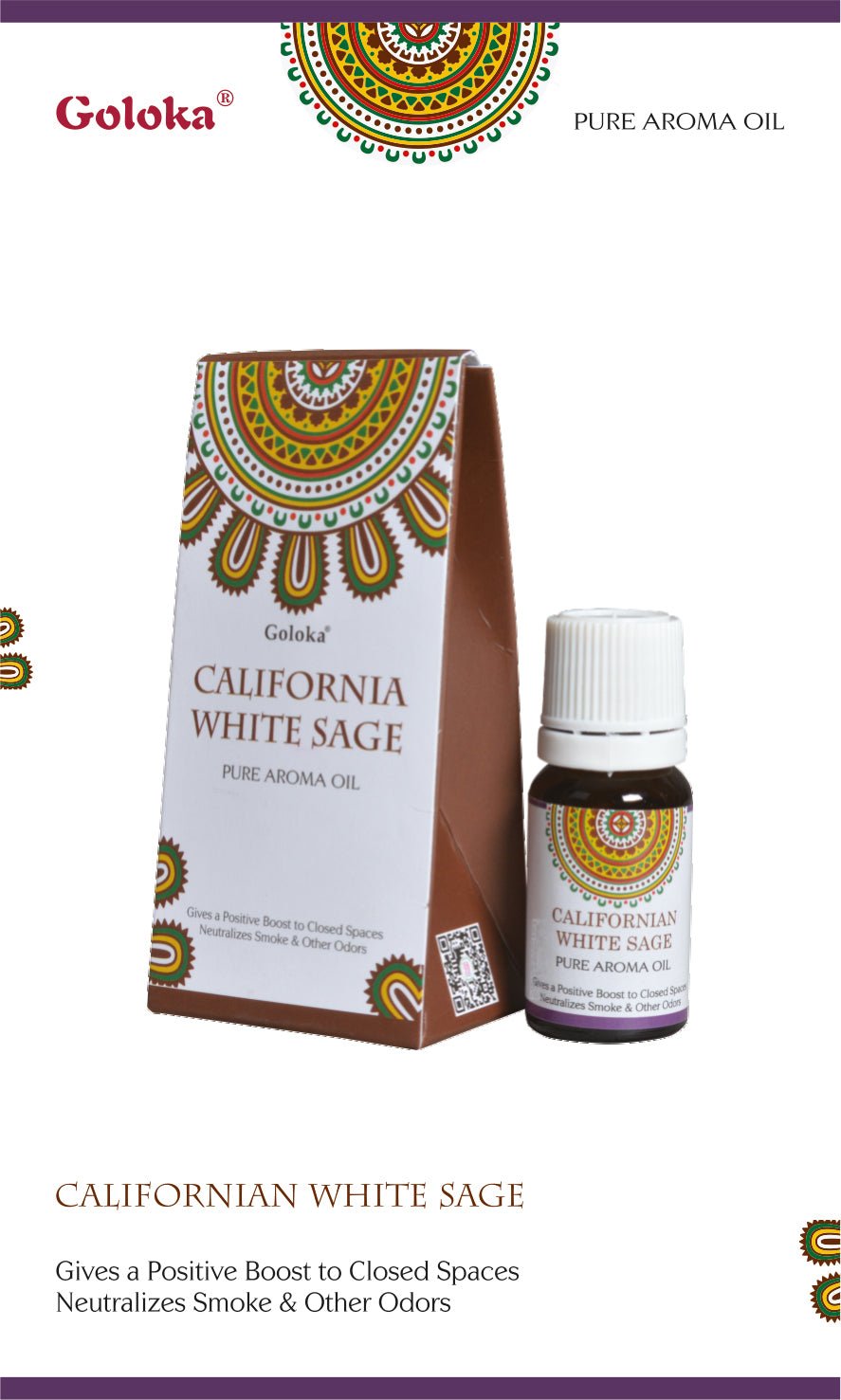 Goloka Californian White Sage Aroma Oil 10ml - 1st Stop Marshall's Health Shop, Gift Shop! - Heath and Natural Therapy New Brighton Christchurch - Naturopath
