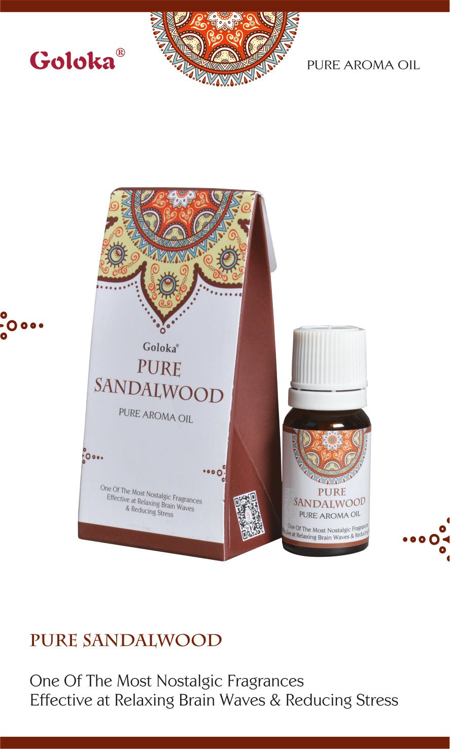 Goloka Mysuru Sandal Wood Aroma Oil 10ml - 1st Stop Marshall's Health Shop, Gift Shop! - Heath and Natural Therapy New Brighton Christchurch - Naturopath