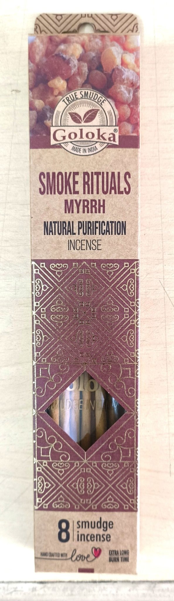 Goloka Smoke Rituals Myrrh Smudge Incense - 1st Stop Marshall's Health Shop, Gift Shop! - Heath and Natural Therapy New Brighton Christchurch - Naturopath