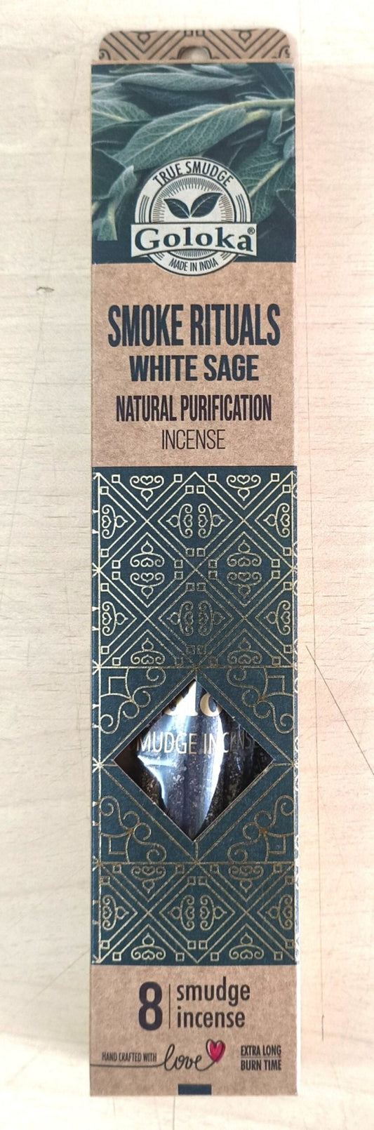Goloka Smoke Rituals White Sage Smudge Incense - 1st Stop Marshall's Health Shop, Gift Shop! - Heath and Natural Therapy New Brighton Christchurch - Naturopath