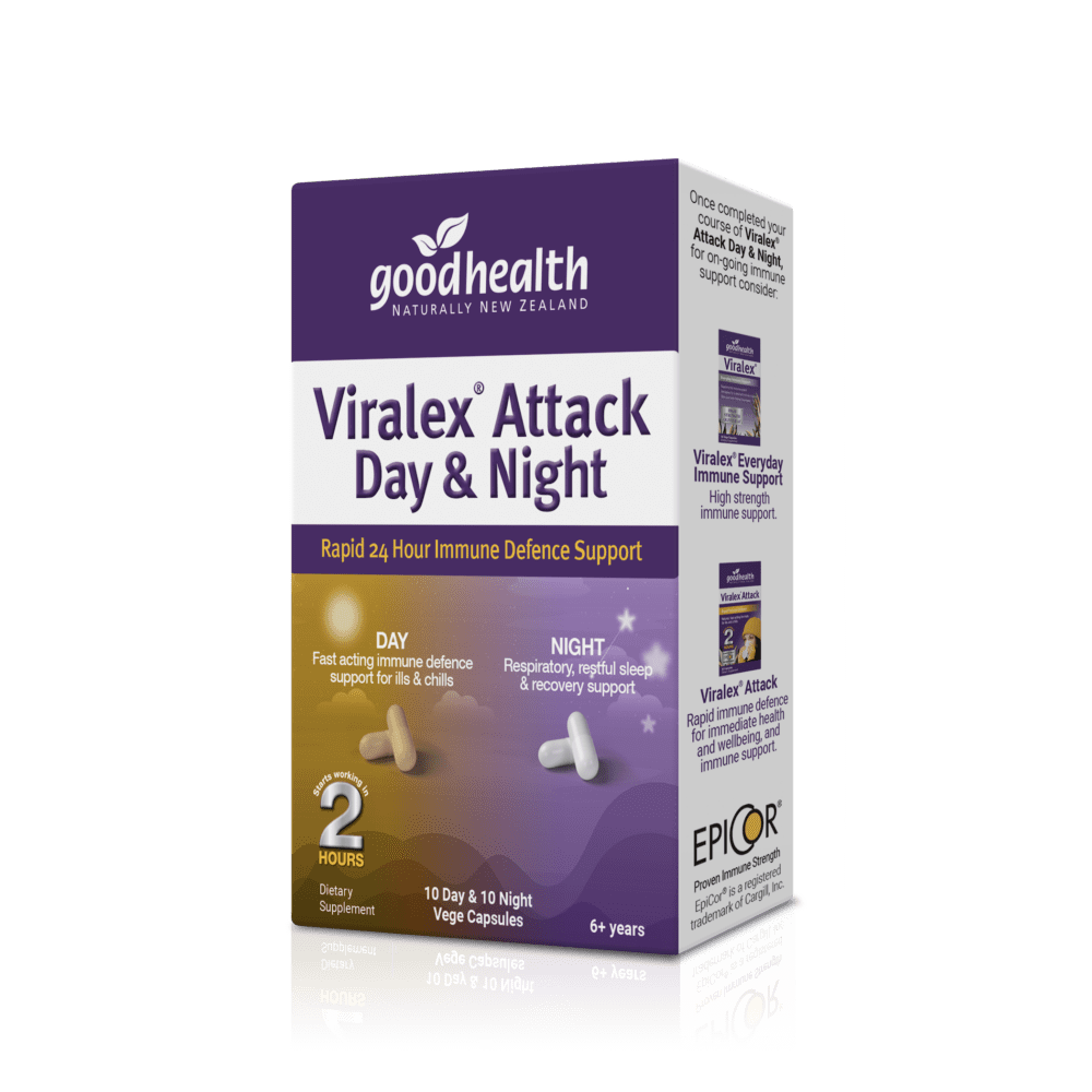 Good Health Viralex Attack Day & Night 20 Capsules - 1st Stop Marshall's Health Shop, Gift Shop! - Heath and Natural Therapy New Brighton Christchurch - Naturopath