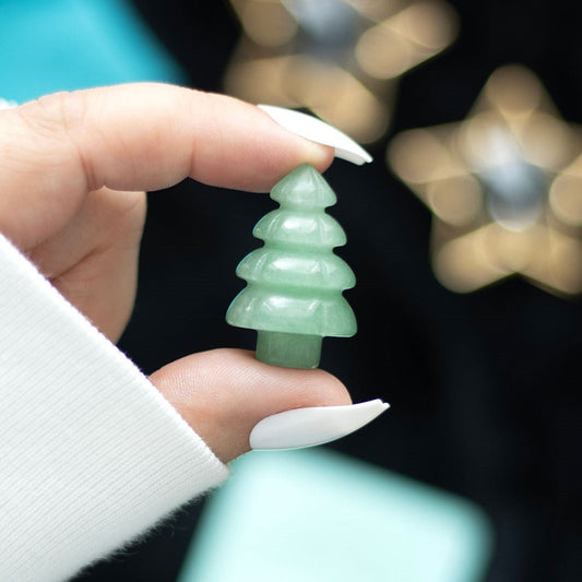 Green Aventurine Crystal Christmas Tree in a Bag - MarshallsHealthShop