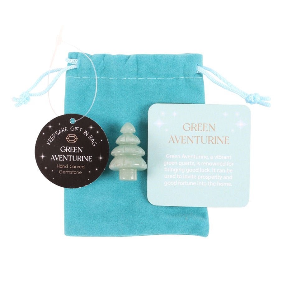 Green Aventurine Crystal Christmas Tree in a Bag - MarshallsHealthShop