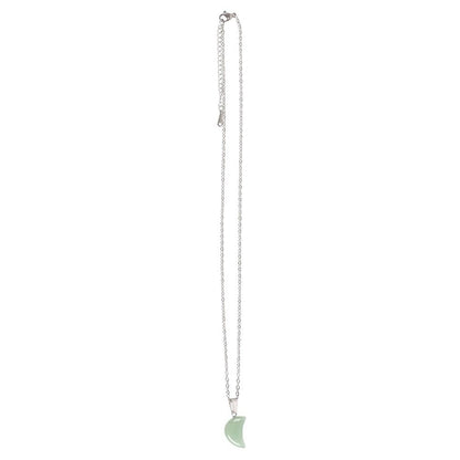 Green Aventurine Crystal Moon Necklace - MarshallsHealthShop