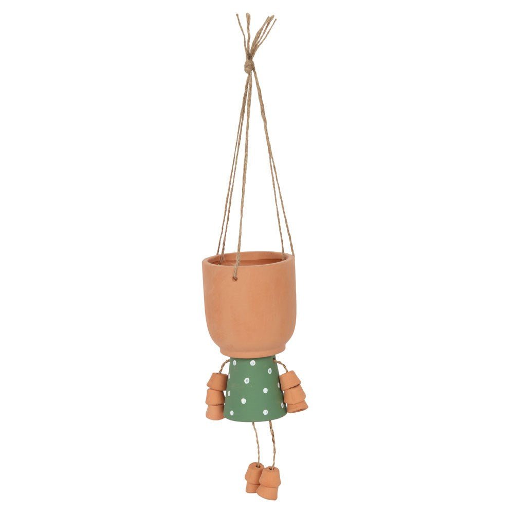 Green Pot Man Hanging Terracotta Planter - MarshallsHealthShop