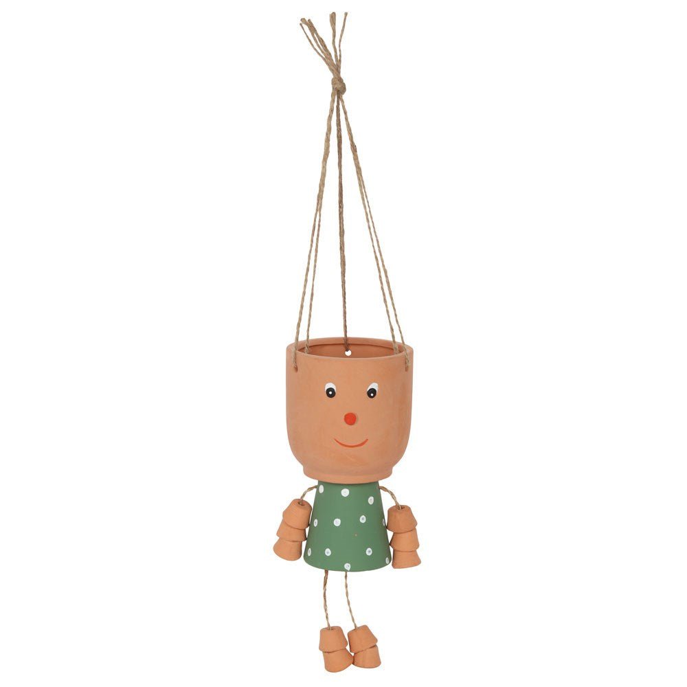 Green Pot Man Hanging Terracotta Planter - MarshallsHealthShop